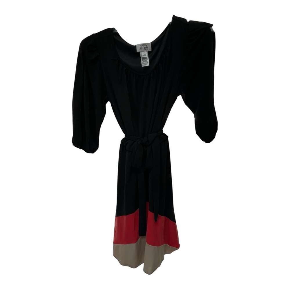 Sweet Storm Black and Red Sheath Dress with Dolman Sleeves